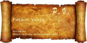 Patócs Viola névjegykártya